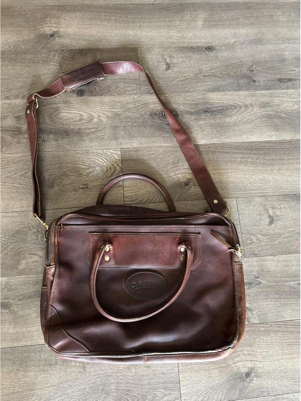 2007 Vintage ORVIS Bullhide Leather Briefcase Gokey Messenger bag/briefcase